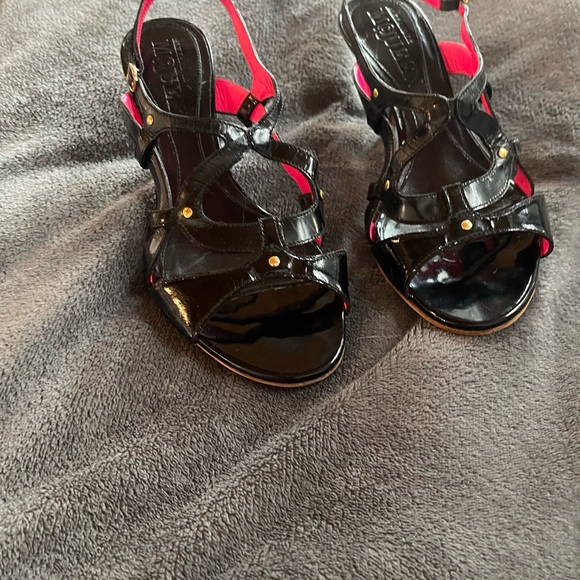 Alexander McQueen Black Patent Leather Heels Strap Sandals Size 6 - Picture 2 of 9
